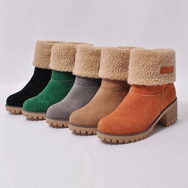 women boots female winter shoes woman fur warm snow boots square heels bota feminina ankle botas mujer 890, Black
women boots female winter shoes woman fur warm snow boots square heels bota feminina ankle botas mujer 890, Black
