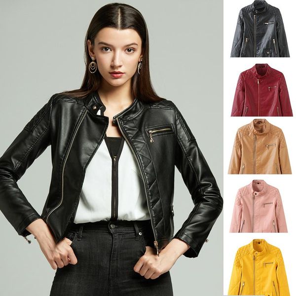 осень новых женщин кожа pu куртка мода тонких короткого ветровка outwear мотоцикл куртка пальто женщины конструктора pu куртка, Black
осень новых женщин кожа pu куртка мода тонких короткого ветровка outwear мотоцикл куртка пальто женщины конструктора pu куртка, Black