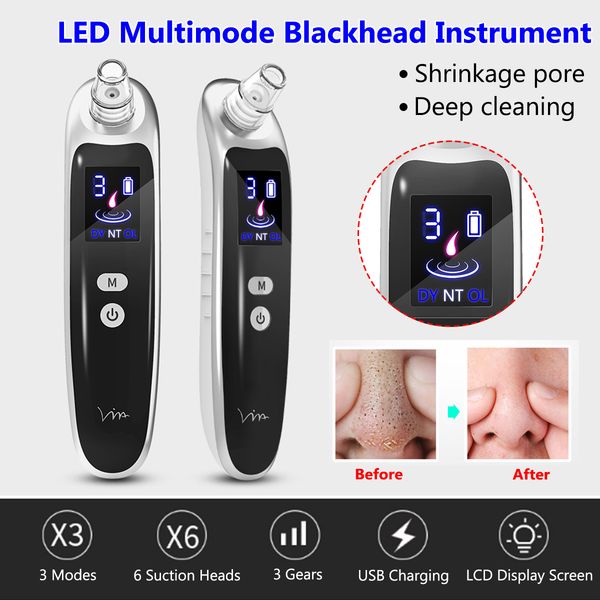 

face nose acne black dot pimple blackhead remover electric blackhead vacuum cleaner pore skin care tools machine with 6 head