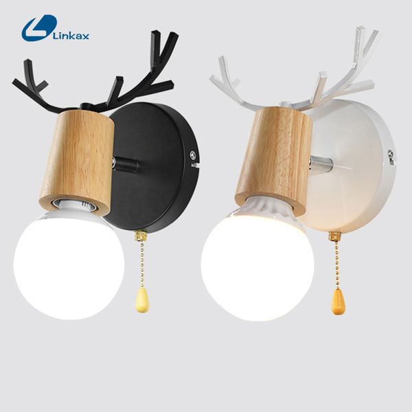 antlers led wall light wood wall lamps modern nordic style lamps bed bedside light e27 white & black lampshade home decor
antlers led wall light wood wall lamps modern nordic style lamps bed bedside light e27 white & black lampshade home decor
