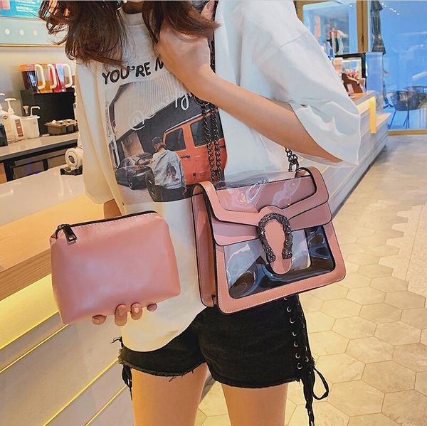 factory wholesale women handbag street fashion transparent chain bag sweet lovely women jelly bag summer new transparent shoulder bag
factory wholesale women handbag street fashion transparent chain bag sweet lovely women jelly bag summer new transparent shoulder bag