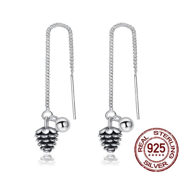 s925 sterling silver ear line long type female drop earrings with pinecone shape pendant allergy-jewelry for women
s925 sterling silver ear line long type female drop earrings with pinecone shape pendant allergy-jewelry for women
