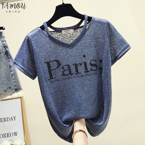 summer v neck tshirt women t shirt 2020 korean style letter diamonds women short sleeve basic ropa mujer chic clothes, White
summer v neck tshirt women t shirt 2020 korean style letter diamonds women short sleeve basic ropa mujer chic clothes, White