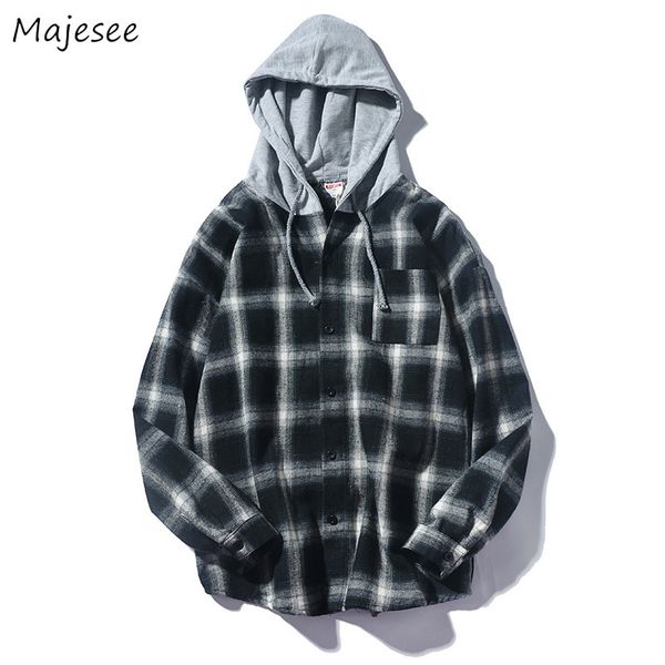 shirt men plaid long sleeve korean style loose plus size leisure mens shirts single breasted students all match black regular bf, White;black
shirt men plaid long sleeve korean style loose plus size leisure mens shirts single breasted students all match black regular bf, White;black