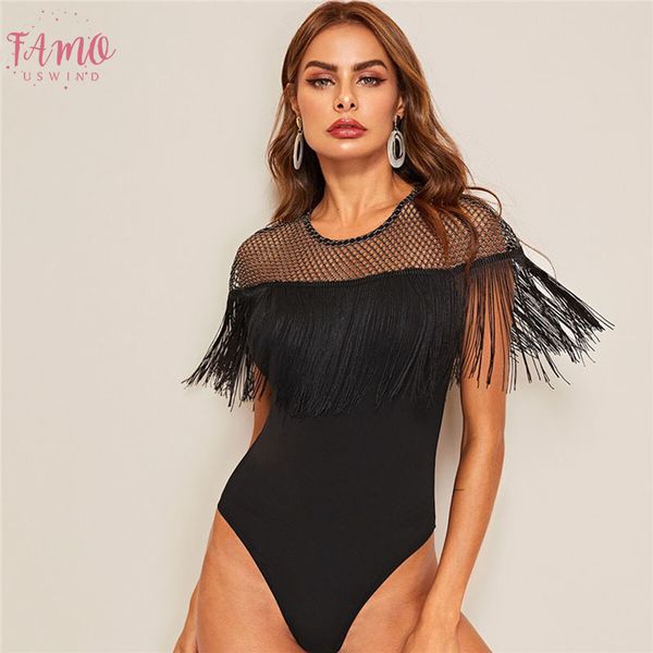 glitter sheer yoke skinny fringe trim bodysuit glamorous black contrast mesh summer bodysuit women sleeveless bodysuits, Black;white
glitter sheer yoke skinny fringe trim bodysuit glamorous black contrast mesh summer bodysuit women sleeveless bodysuits, Black;white