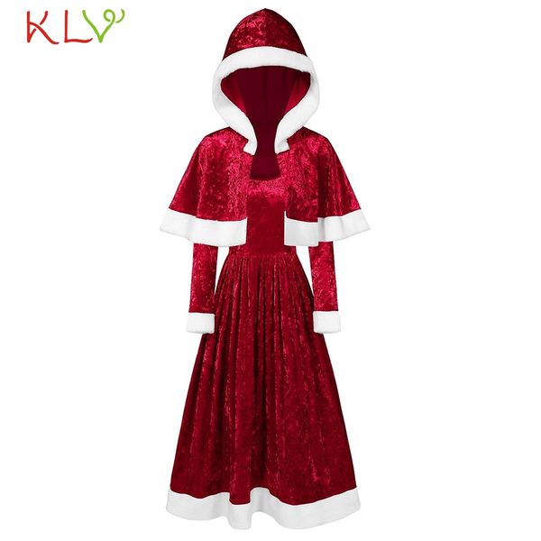 christmas dress velvet elegant vintage dress with hooded cloak evening party 2020 festival costume women winter 19sp, Black;gray
christmas dress velvet elegant vintage dress with hooded cloak evening party 2020 festival costume women winter 19sp, Black;gray