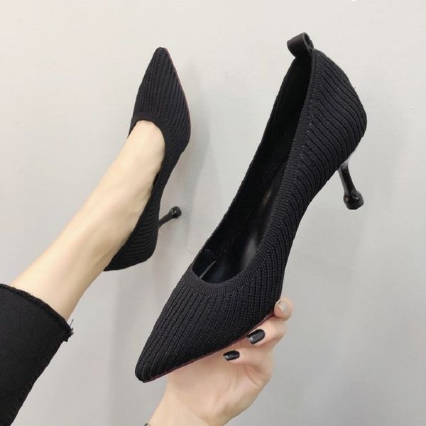 high heels female 2019 summer new wild shallow mouth women's shoes work shoes pointed stiletto knitted women's shoes, Black
high heels female 2019 summer new wild shallow mouth women's shoes work shoes pointed stiletto knitted women's shoes, Black
