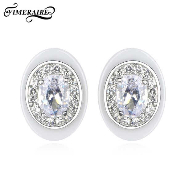 new oval stud earrings with big crysal smooth black white ceramic fashion wedding jewelry for women ear accessories, Golden;silver
new oval stud earrings with big crysal smooth black white ceramic fashion wedding jewelry for women ear accessories, Golden;silver
