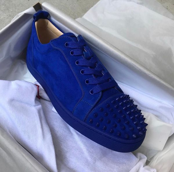 brand designer red bottom spikes sneakers shoes for women suede leather men casual flats with rivet perfect trainers blue,grey,black eu35-47
brand designer red bottom spikes sneakers shoes for women suede leather men casual flats with rivet perfect trainers blue,grey,black eu35-47
