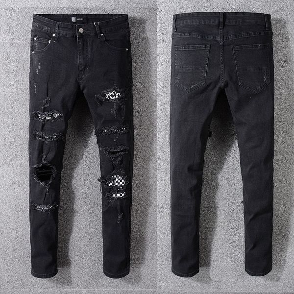 2020 new fashion brand men's washed hole joint quadrille design casual black slim lightweight denim stretch denim retro skinny jeans pa, Blue
2020 new fashion brand men's washed hole joint quadrille design casual black slim lightweight denim stretch denim retro skinny jeans pa, Blue