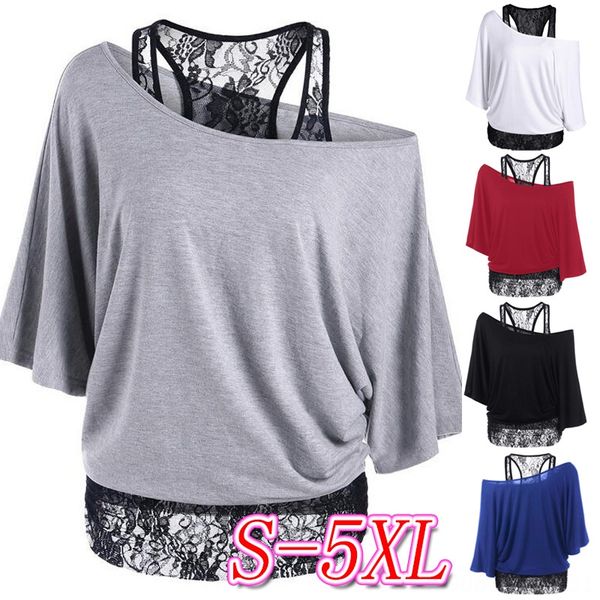 2019 large size inclined collar bat sleeve 2019 large lace vest size lace vest inclined collar bat sleeve top, White
2019 large size inclined collar bat sleeve 2019 large lace vest size lace vest inclined collar bat sleeve top, White