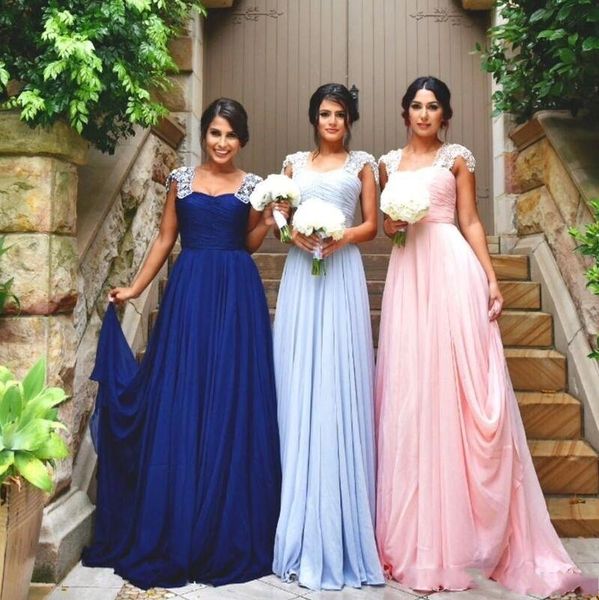 bridesmaid dresses cap sleeves lace appliques summer beach beads pink chiffon long wedding guest wear maid of honor formal gowns, White;pink
bridesmaid dresses cap sleeves lace appliques summer beach beads pink chiffon long wedding guest wear maid of honor formal gowns, White;pink