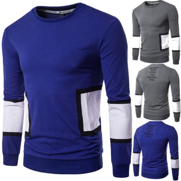 men's slim fit long sleeve shirt solid t-shirt tee shirt casual, White;black