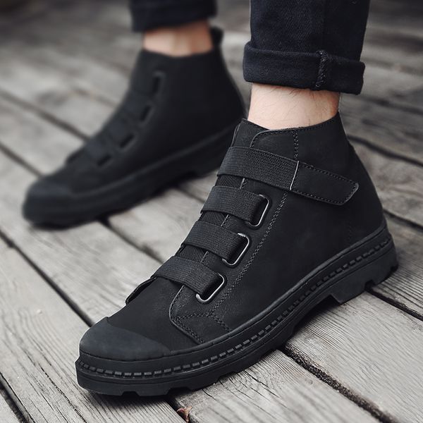 leather men ankle boots breathable martin boots man leather high shoes outdoor casual shoes botas homme, Black
leather men ankle boots breathable martin boots man leather high shoes outdoor casual shoes botas homme, Black