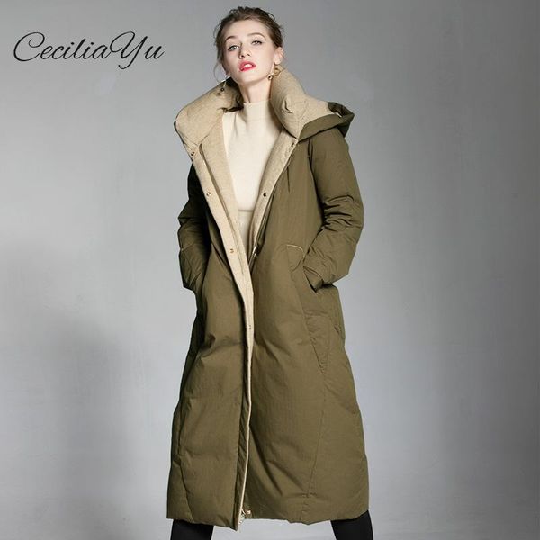 ceciliayu 2018 winter new style mid length collar large size cap thickened women's down coat white duck winter coat, Black
ceciliayu 2018 winter new style mid length collar large size cap thickened women's down coat white duck winter coat, Black