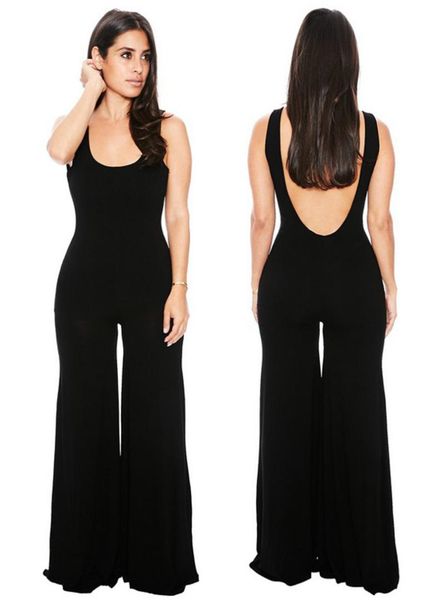 tank jumpsuit women romper flare body feminino backless women overalls, Black;white
tank jumpsuit women romper flare body feminino backless women overalls, Black;white