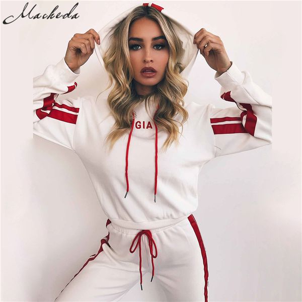 Macheda 2017 Autumn 2 Piece Set Women Tracksuit Sportswear Casual White Red Sweat Pants Hooded Cropped Sweat Shirt Hoodie
Macheda 2017 Autumn 2 Piece Set Women Tracksuit Sportswear Casual White Red Sweat Pants Hooded Cropped Sweat Shirt Hoodie