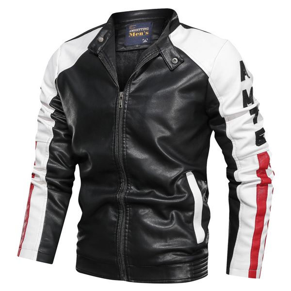 new style stand collar pu leather coat men's washing mixed colors slim fit leather jacket casual leather coat, Black
new style stand collar pu leather coat men's washing mixed colors slim fit leather jacket casual leather coat, Black