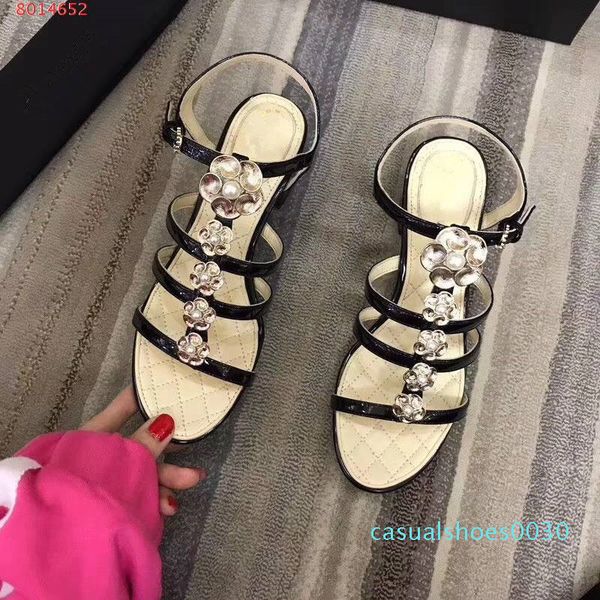 new appival luxury fashion women ladys low heel flowers beading sides designer sandals genuine leather c30, Black
new appival luxury fashion women ladys low heel flowers beading sides designer sandals genuine leather c30, Black