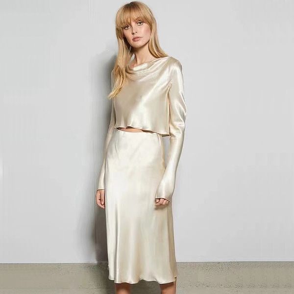 work dresses ellacey 2021 early spring blogger street fashion two piece set ins satin imitation silk long sleeved t-shirt skirt suit, White;black
work dresses ellacey 2021 early spring blogger street fashion two piece set ins satin imitation silk long sleeved t-shirt skirt suit, White;black