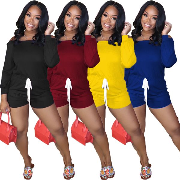 women jumpsuit rompers long sleeve off shoulder t-shirt shorts pant overall solid color one piece short trousers drawstring shorts cz608, Blue
women jumpsuit rompers long sleeve off shoulder t-shirt shorts pant overall solid color one piece short trousers drawstring shorts cz608, Blue