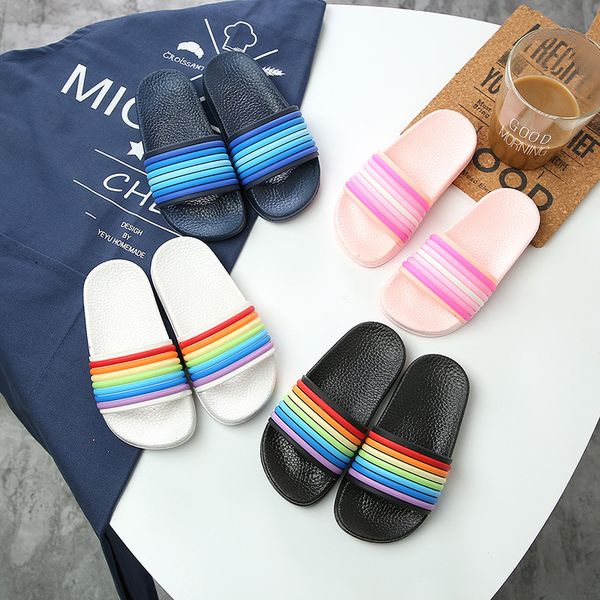 summer new rainbow stripe children' sandals baby boys girls slippers beach, Black;grey
summer new rainbow stripe children' sandals baby boys girls slippers beach, Black;grey