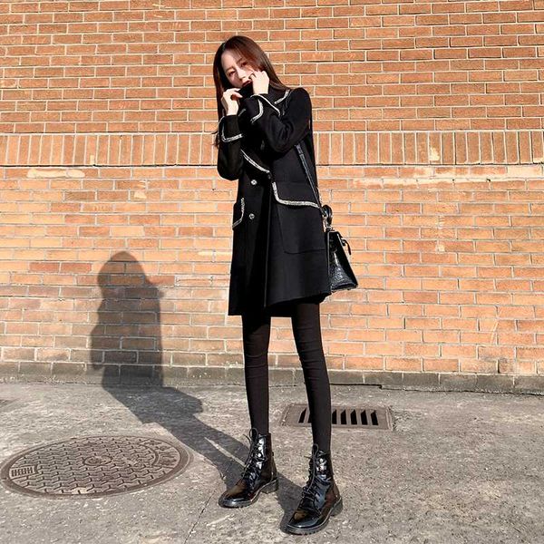 woolen coat spring women's autumn long wool jacket black korean ladies coats elegant overcoat 2020 casaco feminino j4202
woolen coat spring women's autumn long wool jacket black korean ladies coats elegant overcoat 2020 casaco feminino j4202