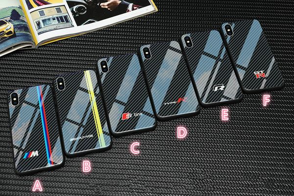 Роскошный Motorsport AMG carbon glass cover case для iphone 6 S plus 7 7plus 8 8plus X XR XS MAX зеркальное стекло GTR ч