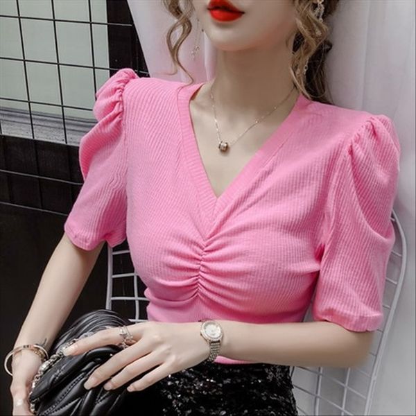 macaron french elegant bubble pleated half t- sleeve t-shirt five-point middle sleeve slim high waist short shirt, White
macaron french elegant bubble pleated half t- sleeve t-shirt five-point middle sleeve slim high waist short shirt, White