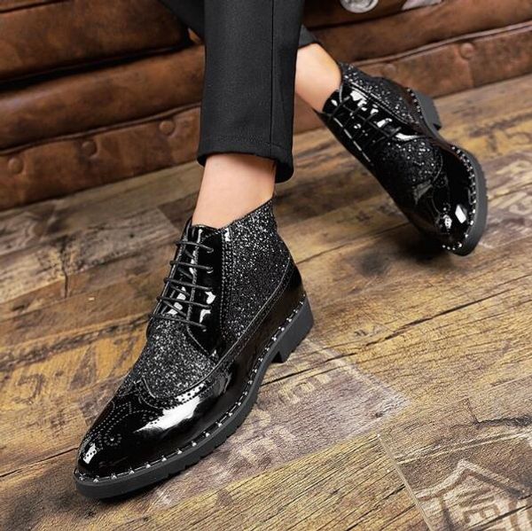 bright leather men dress shoes brand fashion groom wedding shoes flowers print pointed toe lace up men business 38-44, Black
bright leather men dress shoes brand fashion groom wedding shoes flowers print pointed toe lace up men business 38-44, Black