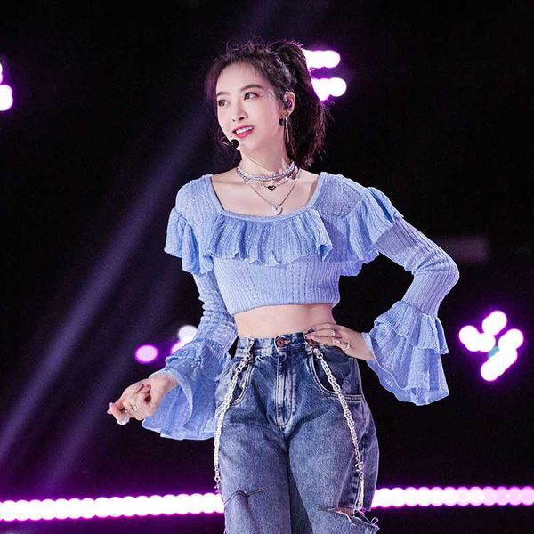 crop women shirts 2020 summer scoop ruffles flare long sleeve light blue knit shirt thin sweater streetwear, White;black
crop women shirts 2020 summer scoop ruffles flare long sleeve light blue knit shirt thin sweater streetwear, White;black