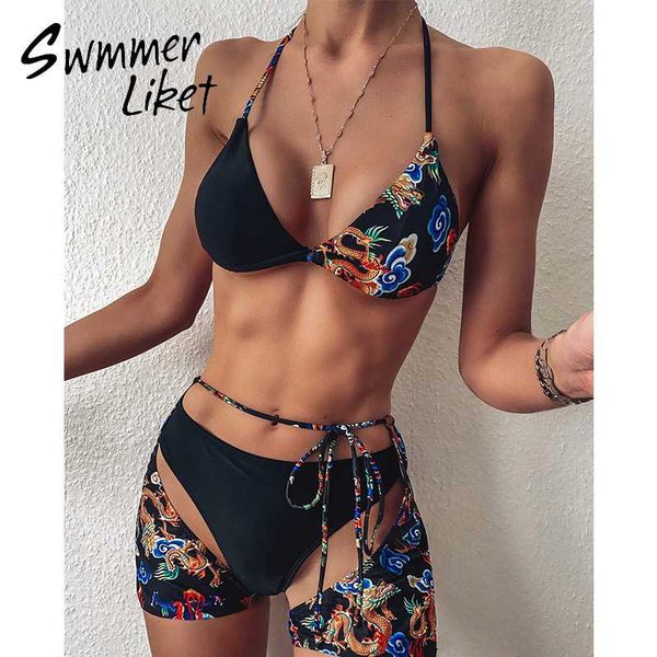 3 pieces suit floral print bikinis 2020 mujer triangle swimwear women string bandage swimsuit female summer bathers new biquini
3 pieces suit floral print bikinis 2020 mujer triangle swimwear women string bandage swimsuit female summer bathers new biquini