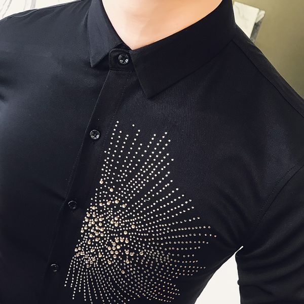 mens dress shirts party club work formal shirt half sleeve shinning decorated party shirt handsome fashion blouse for man, White;black
mens dress shirts party club work formal shirt half sleeve shinning decorated party shirt handsome fashion blouse for man, White;black
