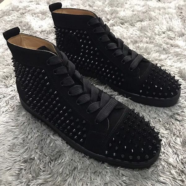 2018 new arrival mens women black suede leather spikes high red bottom sneakers,brand casual shoes 35-46 drop shipping
2018 new arrival mens women black suede leather spikes high red bottom sneakers,brand casual shoes 35-46 drop shipping