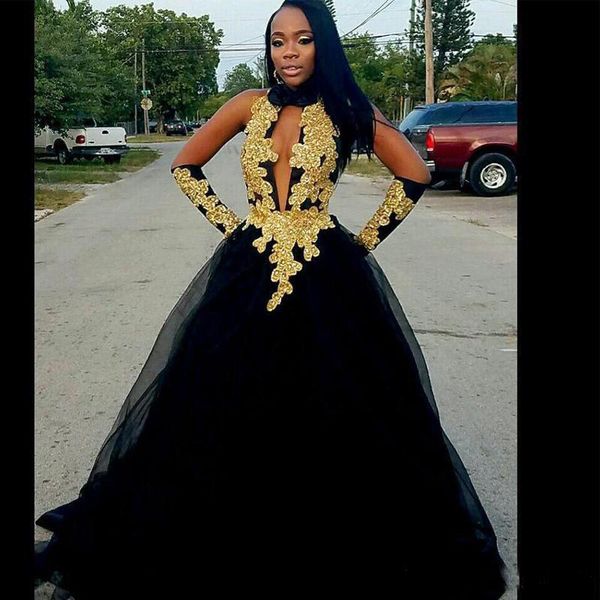 fashion black gold appliques prom dresses halter backless bead sequin keyhole evening gown long prom dress 2019
fashion black gold appliques prom dresses halter backless bead sequin keyhole evening gown long prom dress 2019