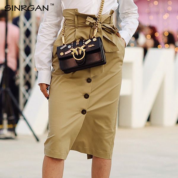 sinrgan knee-length bow tie button skirt women office hight waist front split basic skirt solid streetwear pencil 2018, Black
sinrgan knee-length bow tie button skirt women office hight waist front split basic skirt solid streetwear pencil 2018, Black