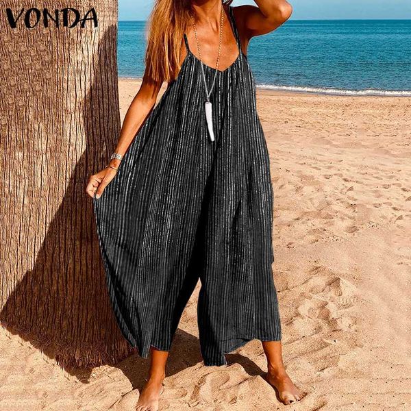 women's jumpsuits & rompers plus size women sleeveless overalls vonda loose stripe print wide leg summer s-5xl bohemian dungarees pants, Black;white
women's jumpsuits & rompers plus size women sleeveless overalls vonda loose stripe print wide leg summer s-5xl bohemian dungarees pants, Black;white