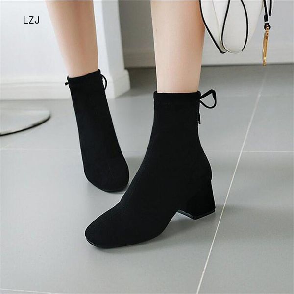 lzj 2019 autumn women boots british style flock velvet boots casual fashion internal leather all match women size 35-39, Black
lzj 2019 autumn women boots british style flock velvet boots casual fashion internal leather all match women size 35-39, Black