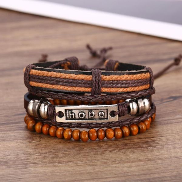european and american fashion leather bracelet creative punk new hope english alphabet leather bracelet set three piece set, Golden;silver
european and american fashion leather bracelet creative punk new hope english alphabet leather bracelet set three piece set, Golden;silver