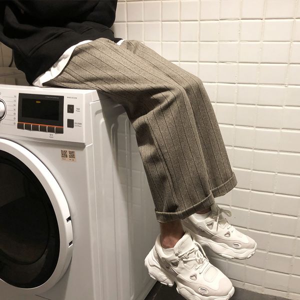 men's casual pants 2019 autumn and winter new woolen vertical strip casual pants young people personality fashion men's clothing, Black
men's casual pants 2019 autumn and winter new woolen vertical strip casual pants young people personality fashion men's clothing, Black