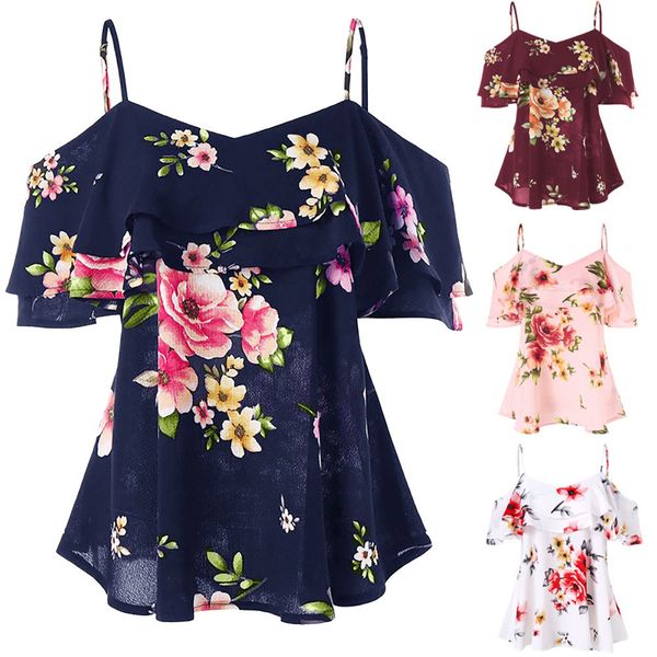 2019 fashion women's floral print shirt breathable off-the-shoulder shirt strapless sleeveless vest vest 40#, White
2019 fashion women's floral print shirt breathable off-the-shoulder shirt strapless sleeveless vest vest 40#, White
