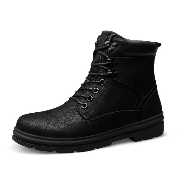 new men boots genuine leather snow winter shoes waterproof rubber outdoor warm ankle boots with fur, Black
new men boots genuine leather snow winter shoes waterproof rubber outdoor warm ankle boots with fur, Black