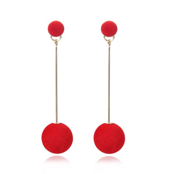 2019 fashion red black plush ball hanging earrings female korean personality round long earrings own gift jewelry statement, Silver
2019 fashion red black plush ball hanging earrings female korean personality round long earrings own gift jewelry statement, Silver