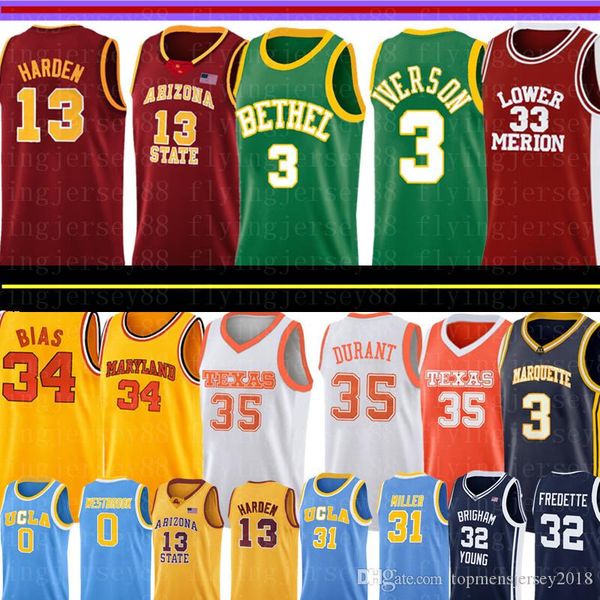 NCAA James 13 Harden Jersey Allen 3 Iverson Kobe 33 Bryant Jersey high school College Basketball Jerseys Len 34 Bias Embroidery
NCAA James 13 Harden Jersey Allen 3 Iverson Kobe 33 Bryant Jersey high school College Basketball Jerseys Len 34 Bias Embroidery