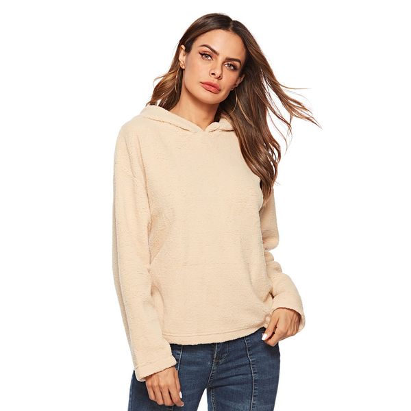 women's new long sleeve solid pullover sweatshirt hooded women's beige slim fit sweatshirts winter clothings, Black
women's new long sleeve solid pullover sweatshirt hooded women's beige slim fit sweatshirts winter clothings, Black