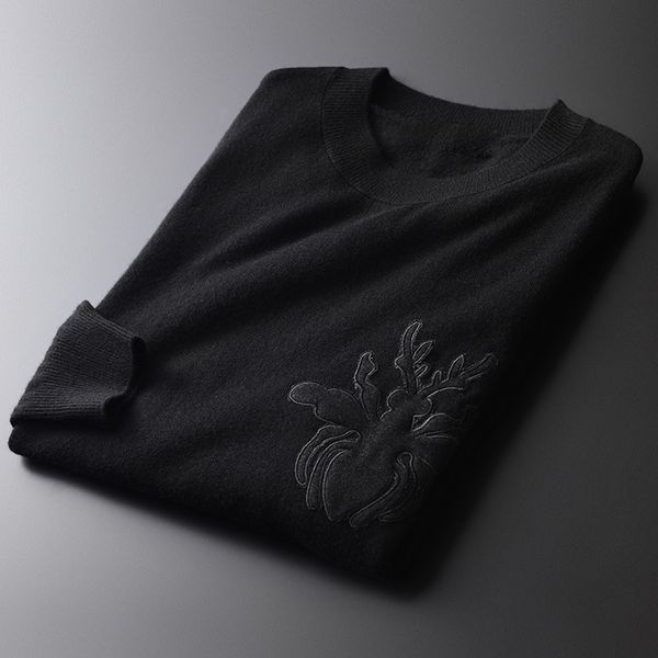 minglu 100% wool mens sweaters luxury embroidery round collar sweater man winter plus size 4xl slim fit simple sweater male, White;black
minglu 100% wool mens sweaters luxury embroidery round collar sweater man winter plus size 4xl slim fit simple sweater male, White;black