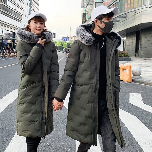 fashion winter down jacket for men/women long parkas fur collar women down coat windproof outerwear for couples, Black
fashion winter down jacket for men/women long parkas fur collar women down coat windproof outerwear for couples, Black