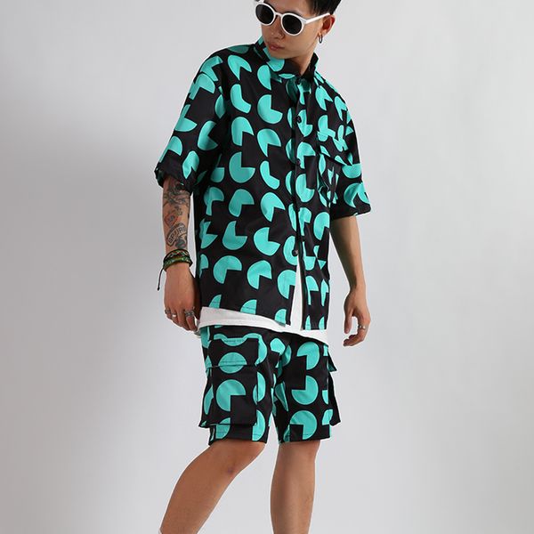 2019 summer streetwear hip hop short sleeve shirt shorts set dancer singer stage men 2 pieces sets (shirt+shorts) casual male, Gray
2019 summer streetwear hip hop short sleeve shirt shorts set dancer singer stage men 2 pieces sets (shirt+shorts) casual male, Gray