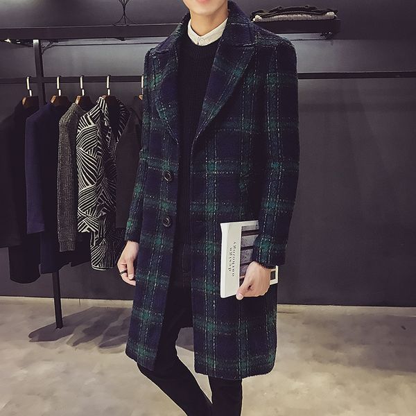 2017 winter leisure blend wool plaid thickening long sleeve loose mid-length outerwear men coat m-2xl, Black
2017 winter leisure blend wool plaid thickening long sleeve loose mid-length outerwear men coat m-2xl, Black