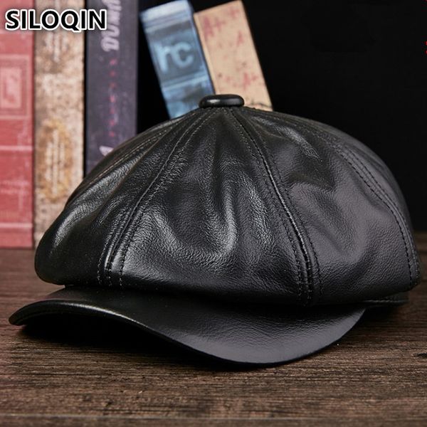 siloqin autumn men's cowhide leather beret genuine leather hat for men elegant fashion young student tongue caps snapback cap, Blue;gray
siloqin autumn men's cowhide leather beret genuine leather hat for men elegant fashion young student tongue caps snapback cap, Blue;gray